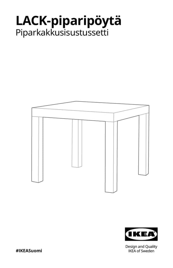 Piparisen LACK-piparipöydän kokoamisohjeet.