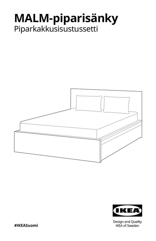 Piparisen MALM-sängyn kokoamisohjeet.