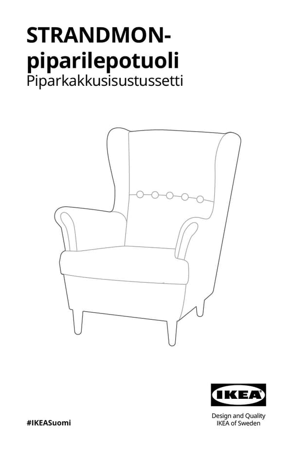Piparisen STRANDMON-lepotuolin kokoamisohjeet.