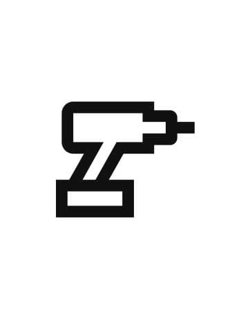 Pittogramma di un trapano che indica il servizio dimontaggio mobili.