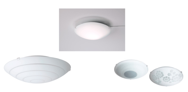 Plafondlampen HYBY, LOCK en RINNA
