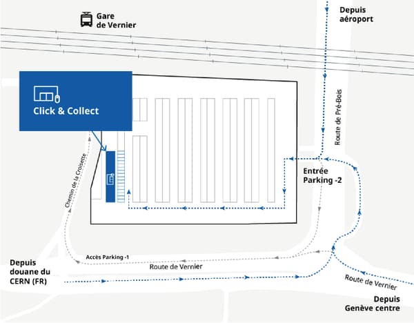 Plan Click & Collect et des casiers de retrait à IKEA Vernier