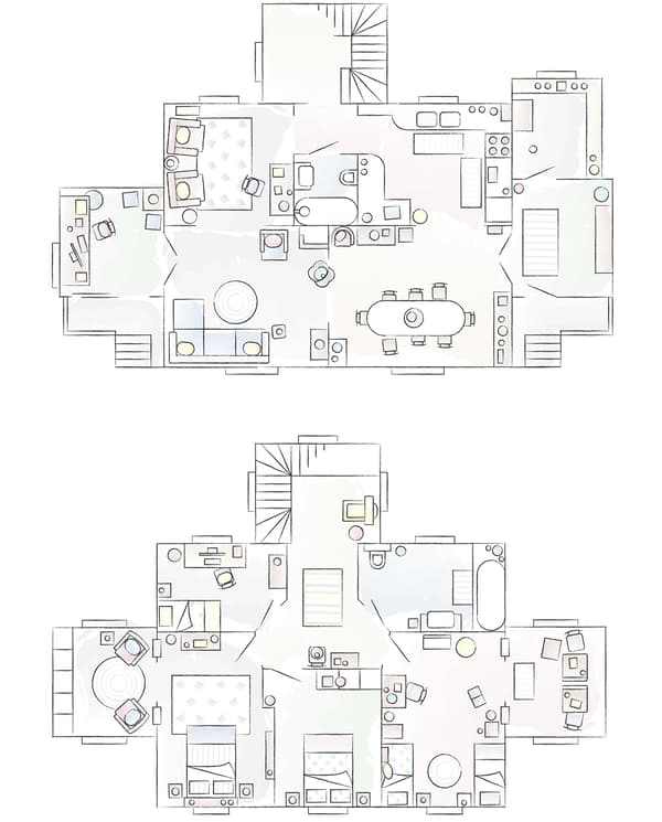 Plan de la maison de Kasia et Bob.