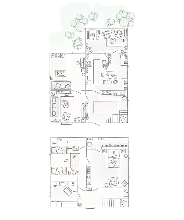 Plan de la maison de Per et Hannah