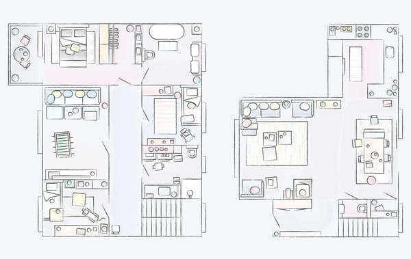 Plan de la maison de Pia.