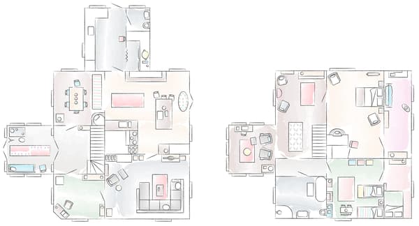 Plan de la maison d’Helena.