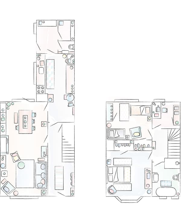 Plan de la maison d’Ilaria et Alberto.