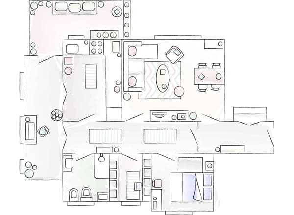 Plan de l’appartement d’Andreia et de Pedro