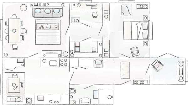 Plan de l'appartement de Shalony et Niclas.