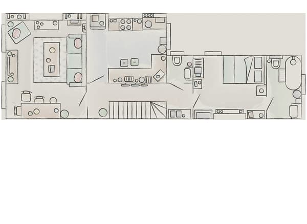 Plan de l'appartement de Sophie et Olly.