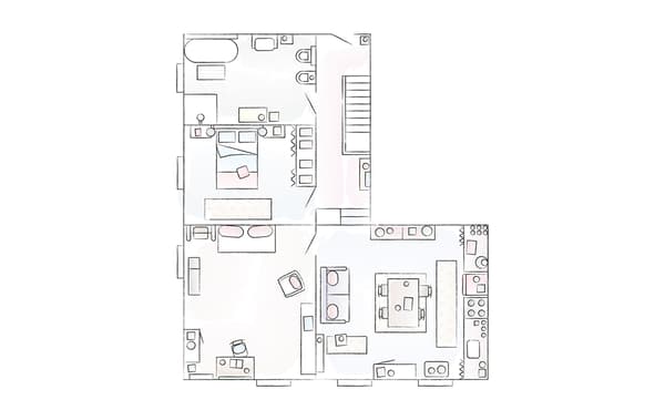 Plan de l’appartement d’Elisa.