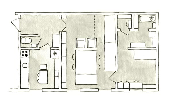 Plan de l’intérieur de Carola. 