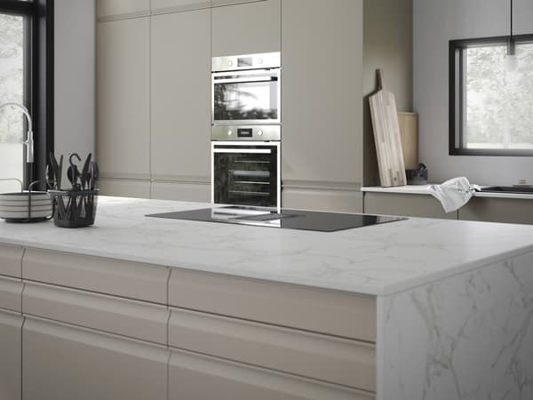 Plan de travail MOCKLARP blanc marbré gris