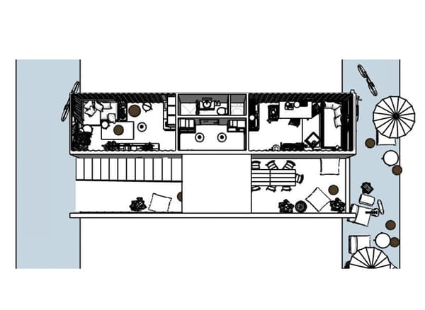 Plan des deux containers-maisons.