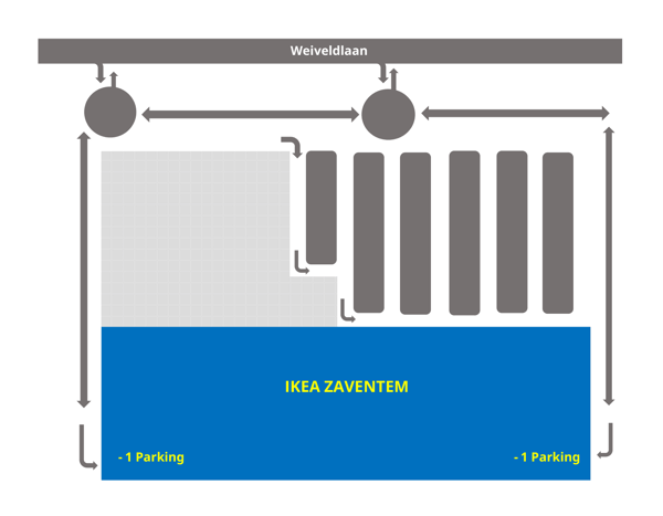 Plan du parking de IKEA Zaventem