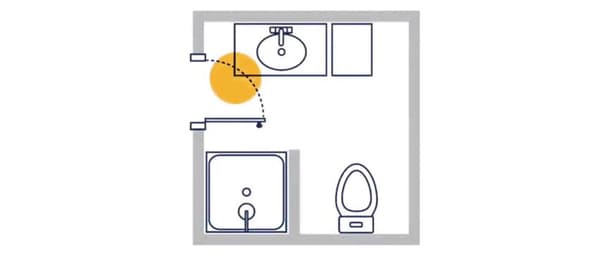 Plan pour optimiser une petite salle de bain.