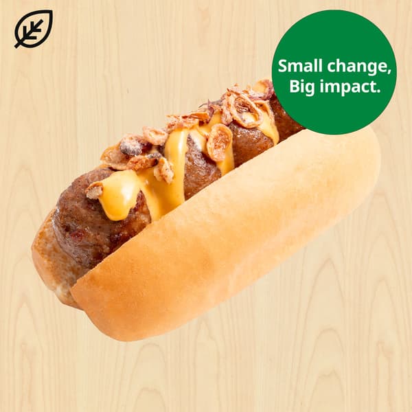 Plant ball bun with nacho cheese sauce