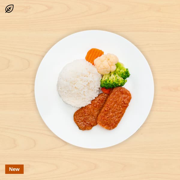 Plant-based luncheon meat

with rice and mixed veggies
₱85