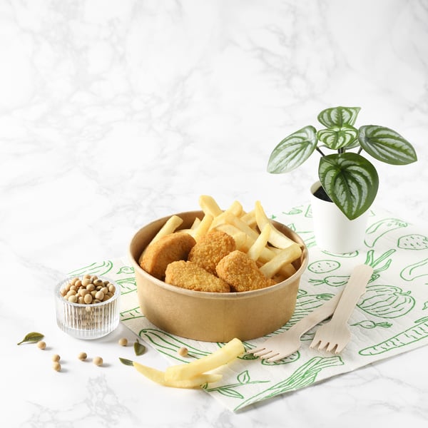 Plant-based nuggets served with French fries
69 THB