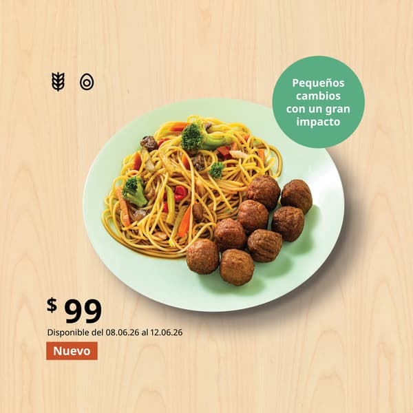 Plantballs con teriyaki pasta