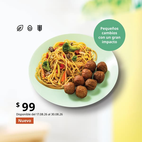 Plantballs con teriyaki pasta