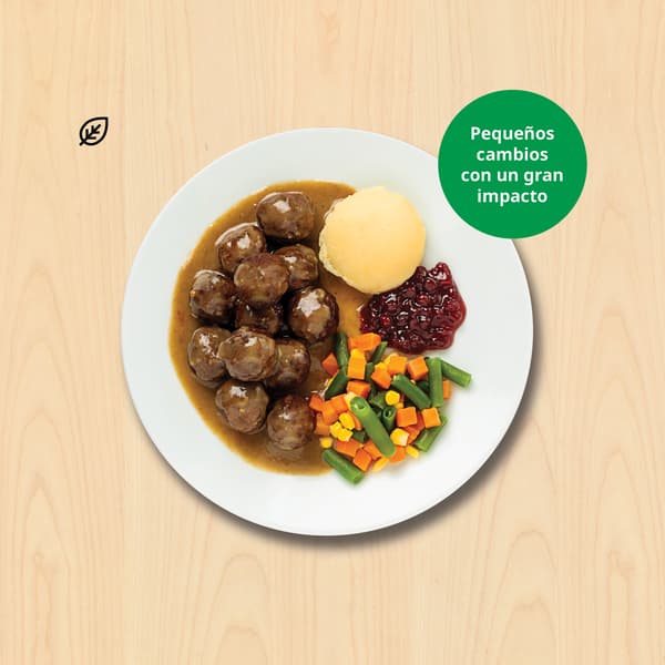 Plantbullar 12pc

Albóndigas de proteína vegetal 12pc

$ 79

Con puré de papa, mermelada de arándano sueco y vegetales.