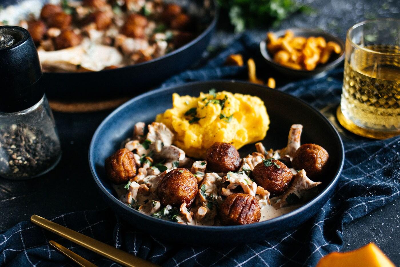 Rezept: Plantbullar in Pfifferling-Rahm-Sauce - IKEA Deutschland