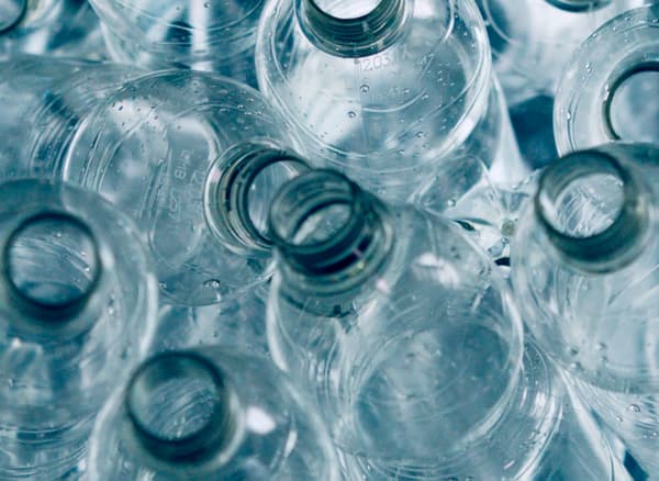 Plastic PET bottles – waste – waiting to be recycled and used as material for IKEA products.