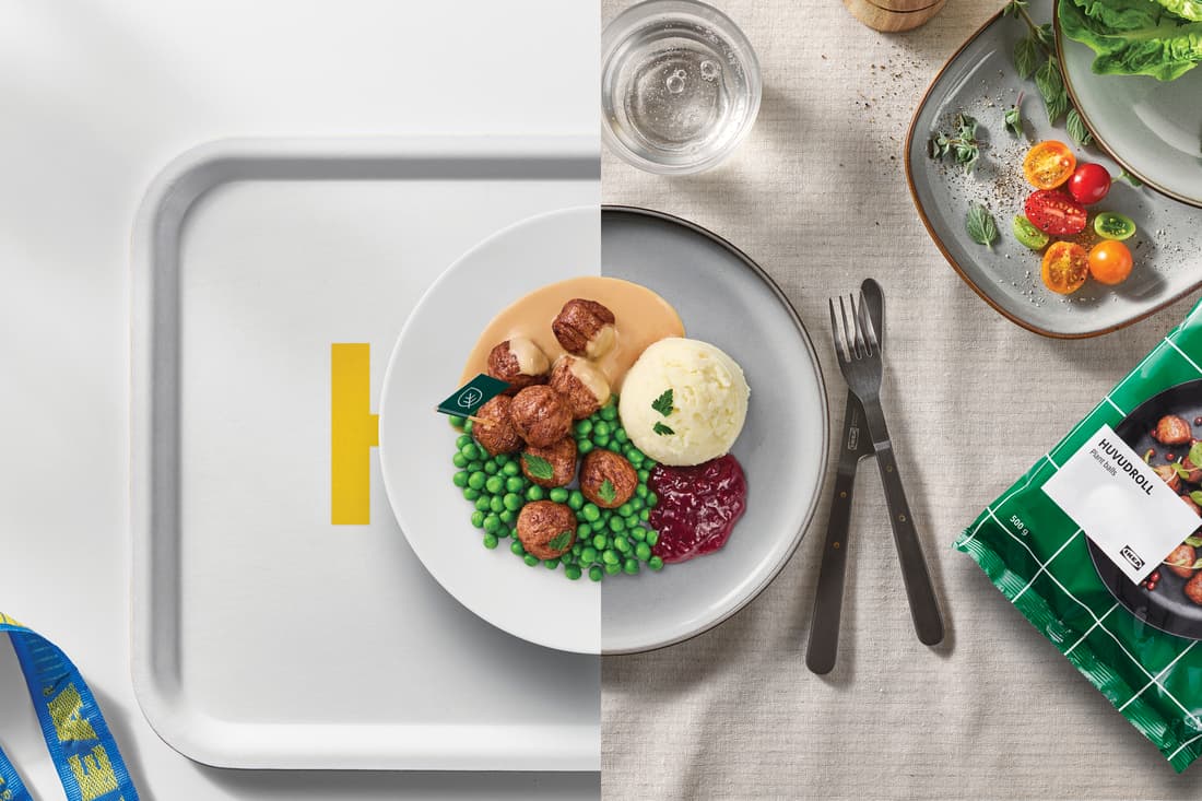 Plat découpé en deux