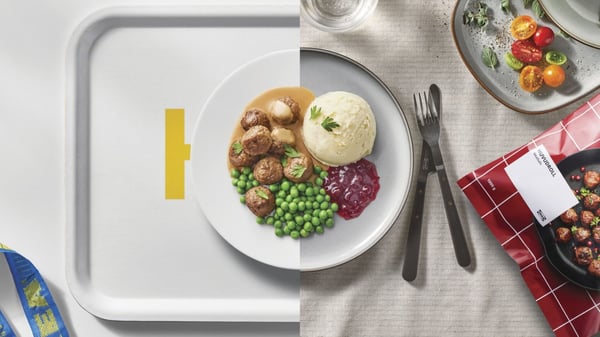 Plate of meatball meal 