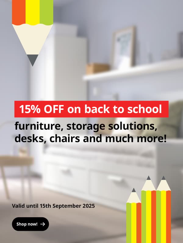 Plus, get 15% off on Back to school essentials till 15th of September! 