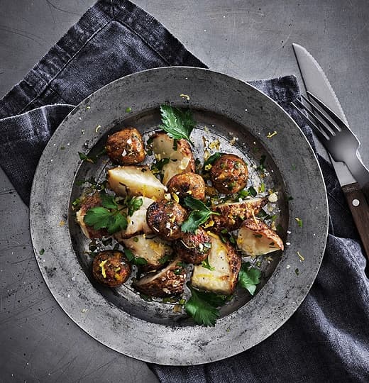Polpette vegetariane con sedano rapa al forno e gremolada – IKEA