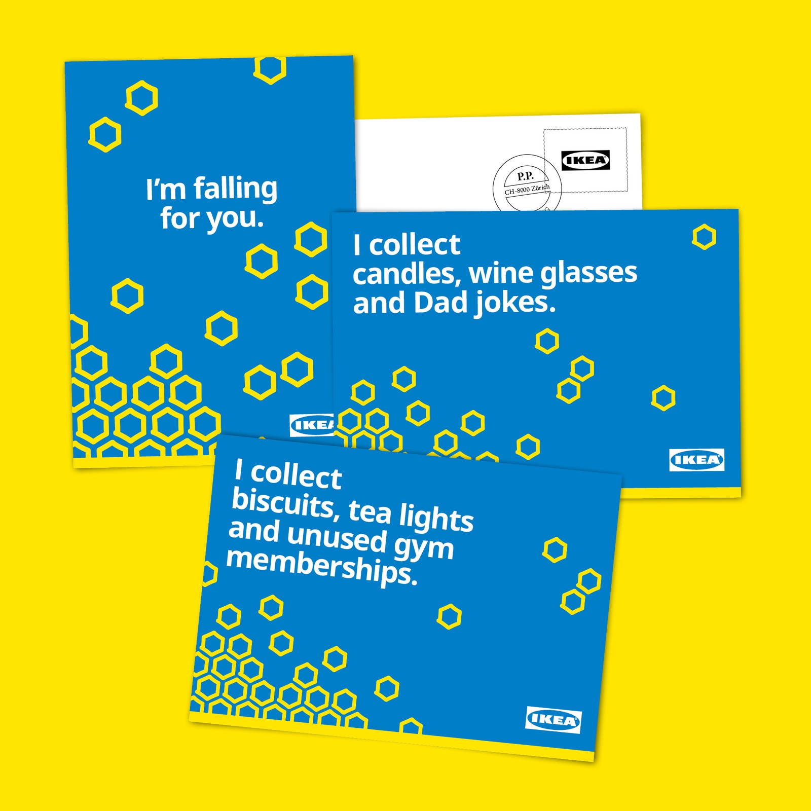 Postcard motifs from IKEA Family Postcards with various designs for Rewards from IKEA Family.