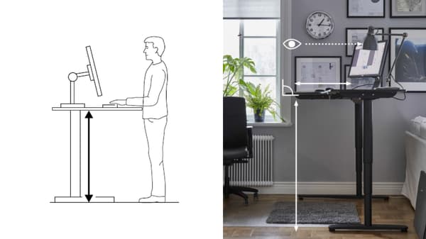 Posture work from home – standing.