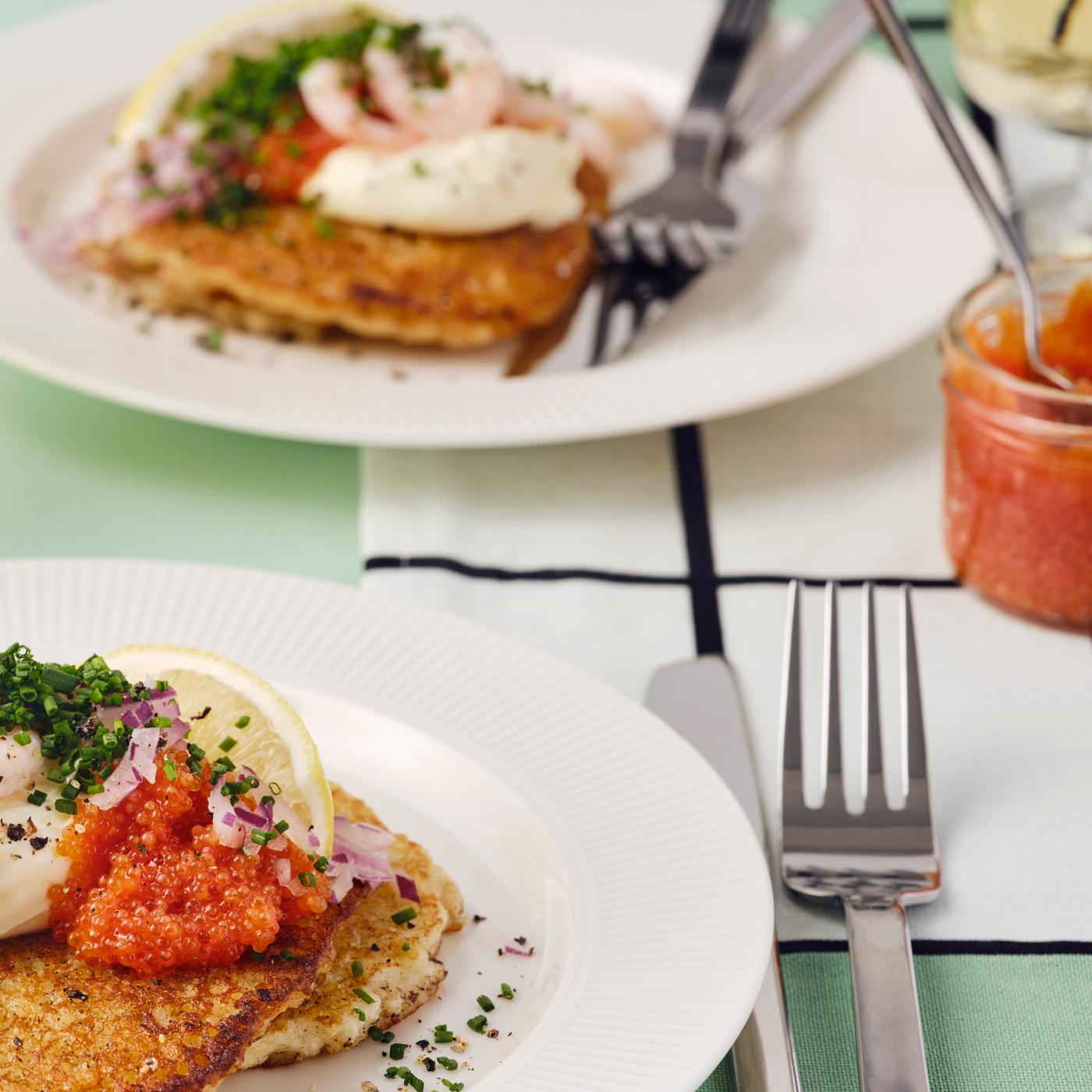 Potatisrösti på en tallrik.