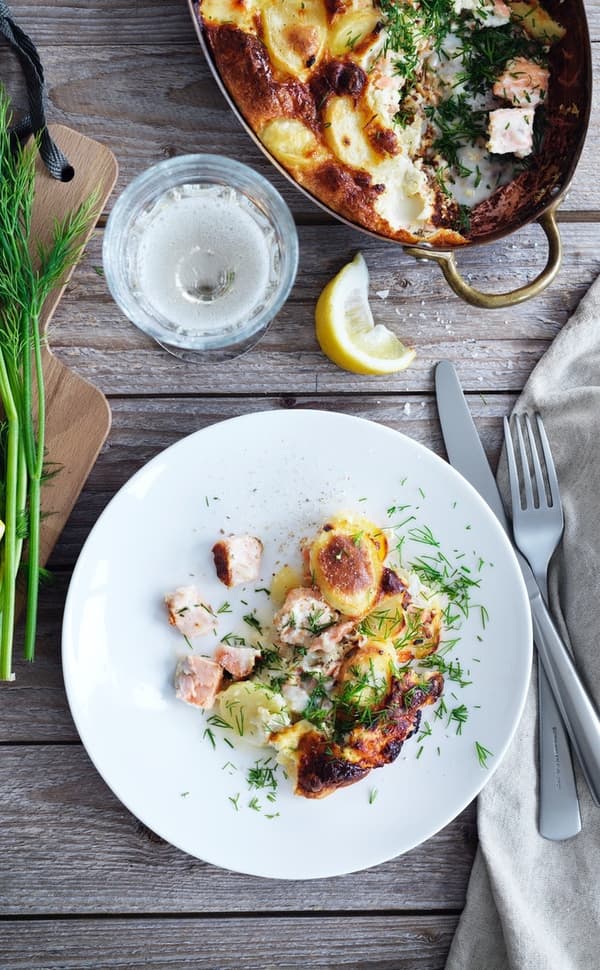 Potato and salmon cake