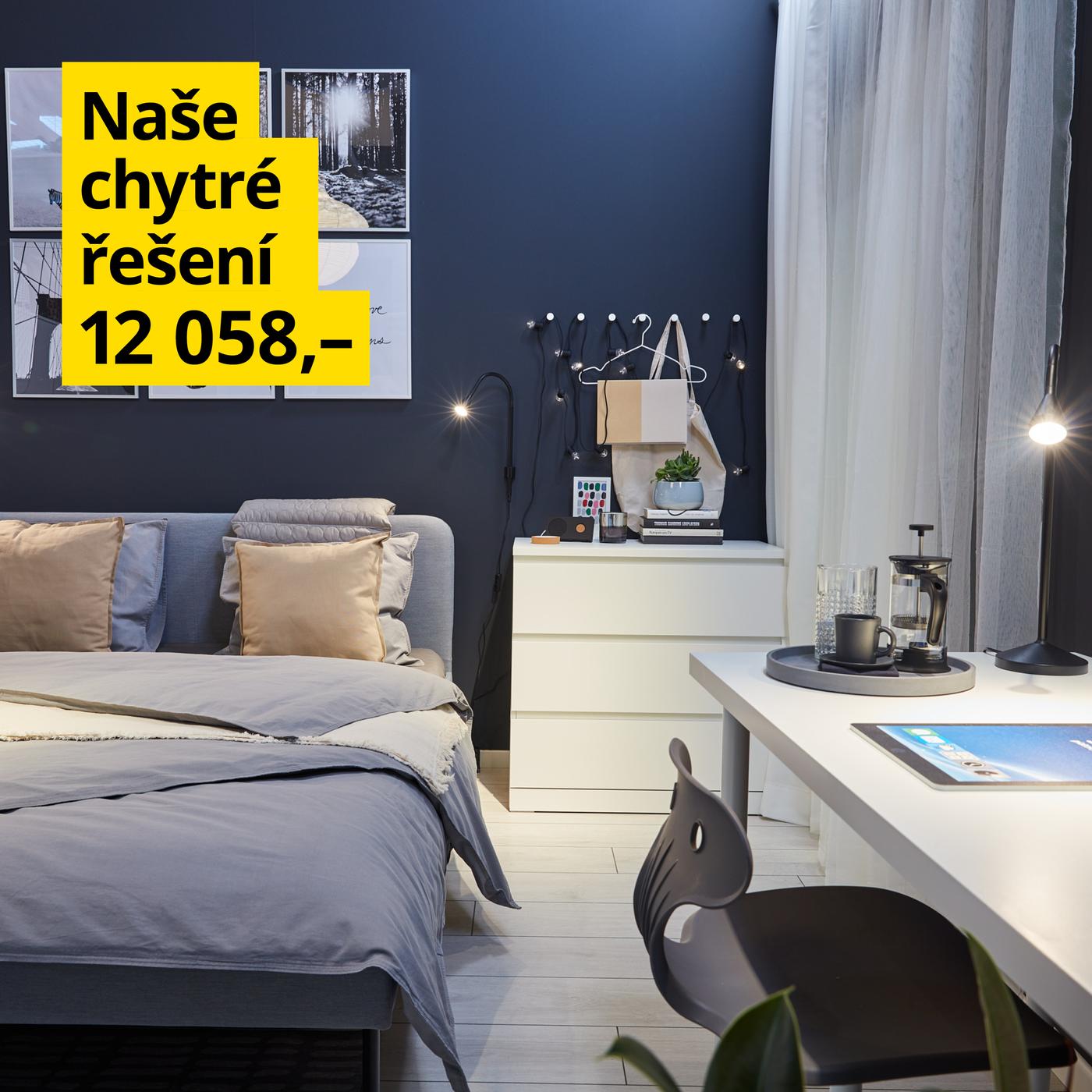 Praktická ložnice s místem na práci