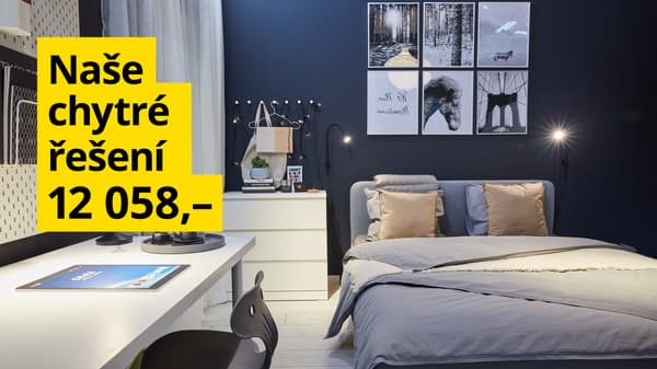 Praktická ložnice s místem na práci za dobrou cenu 12 058 Kč.