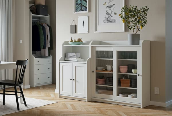 Příborník, vitrína tradiční bílá HAUGA