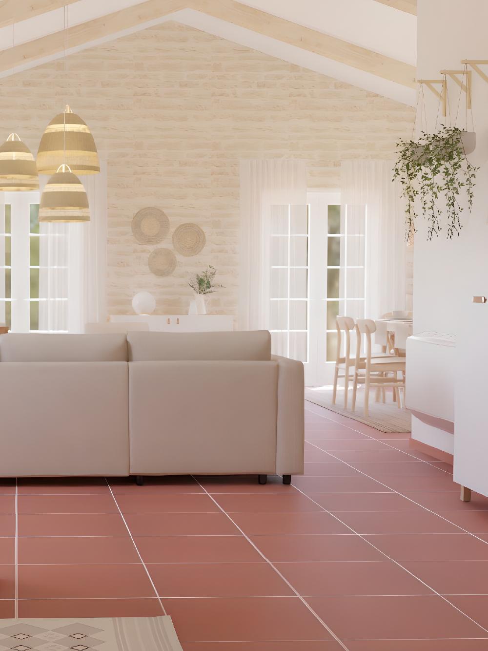 Projeto de Design de interiores de uma sala numa casa de campo com um sofá VIMLE bege.