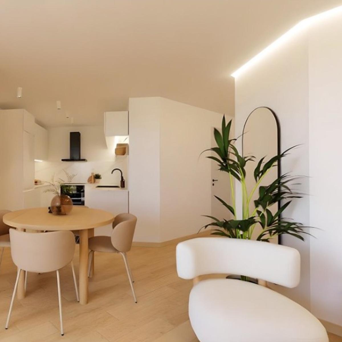 Projeto Design de interiores de cozinha e sala aberta