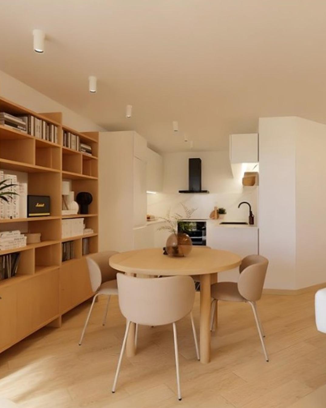 Projeto Design de interiores de cozinha e sala aberta