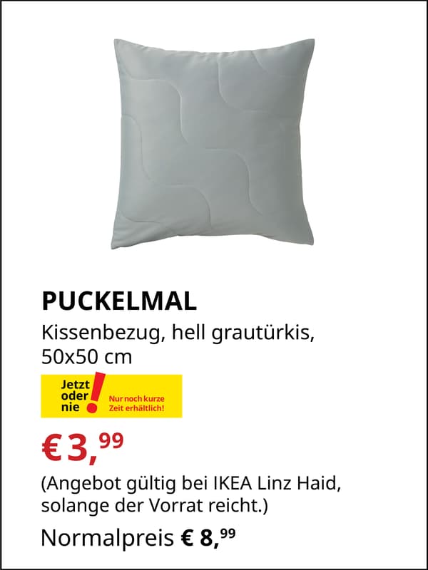PUCKELMAL Kissenbezug. € 3,99 statt € 8,99
