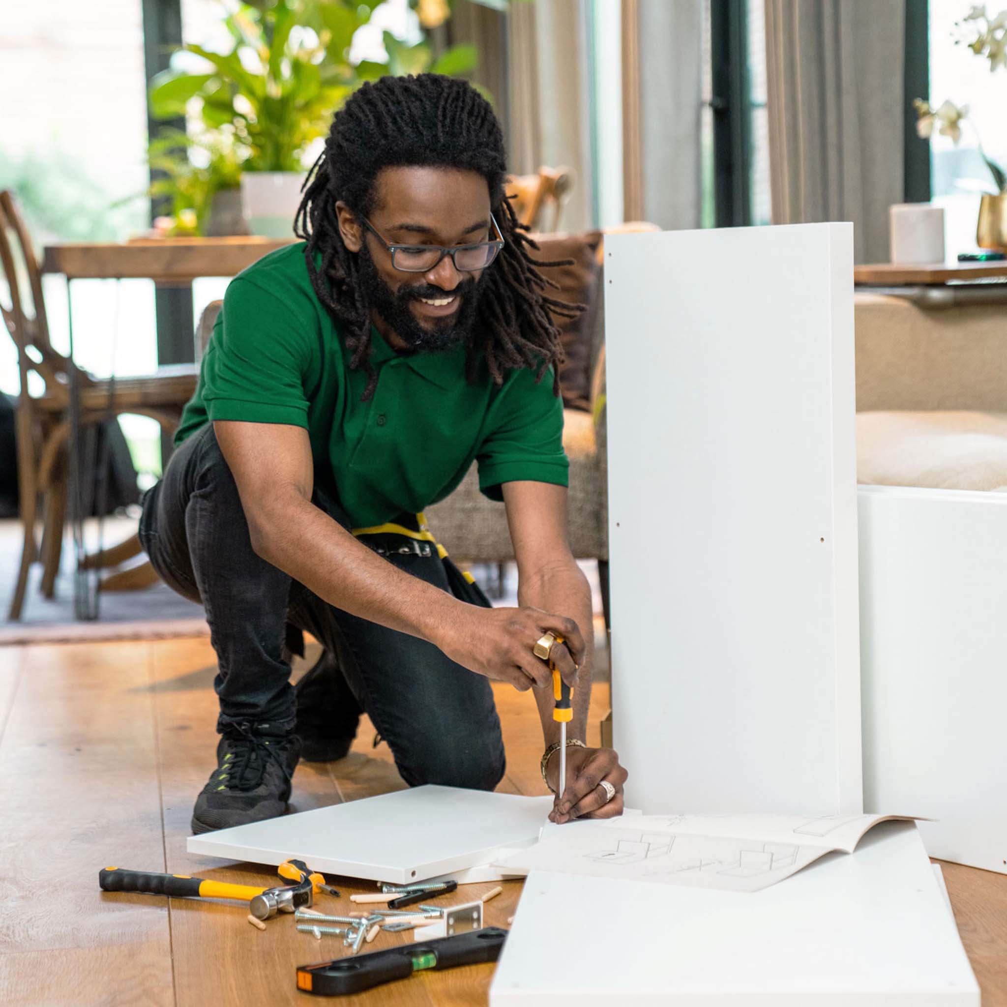 putting together furniture