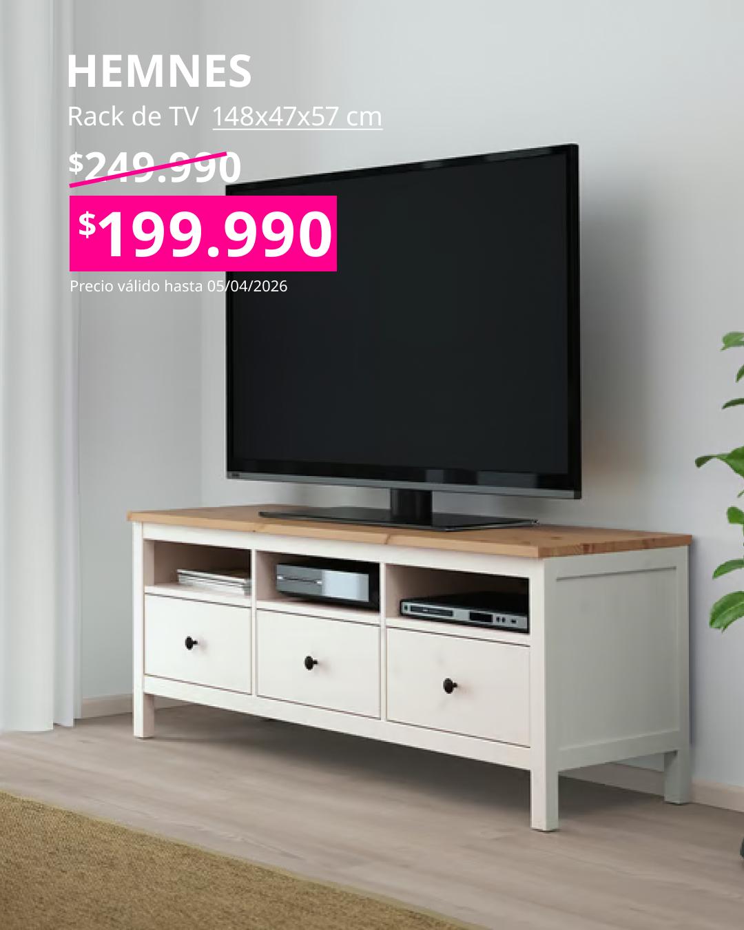 Rack de TV, tinte blanco/sepia, 148x47x57 cm