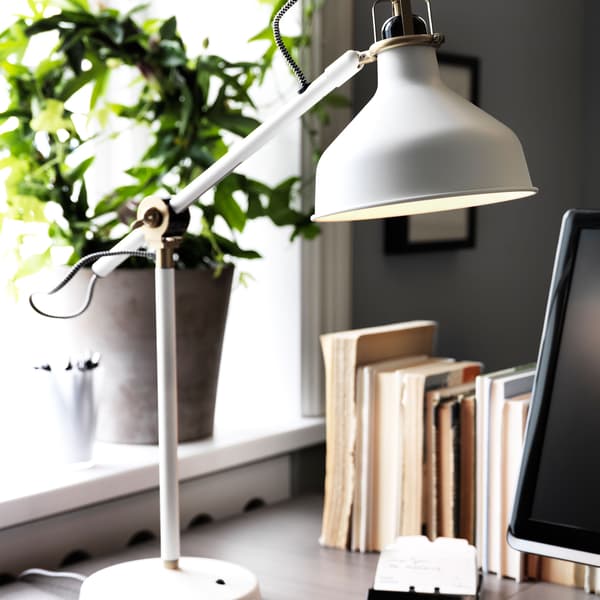 RANARP off-white desk lamp.