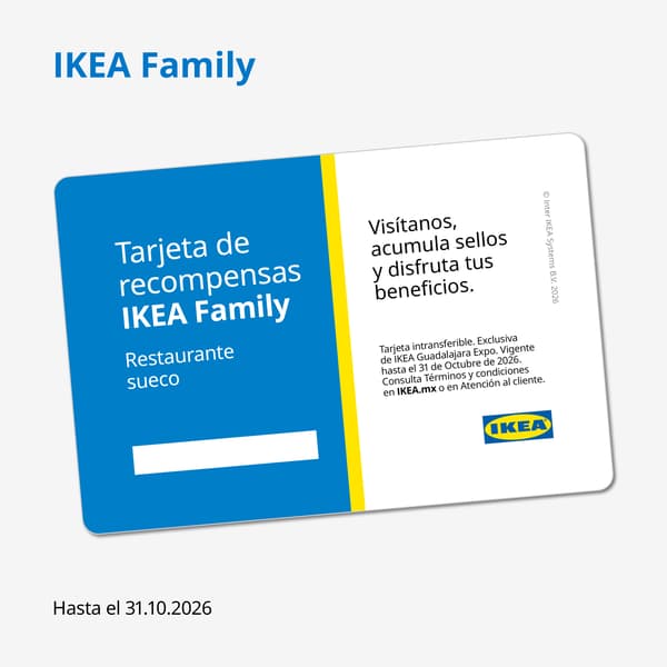 Recibe beneficios exclusivos al ser miembro de IKEA Famil