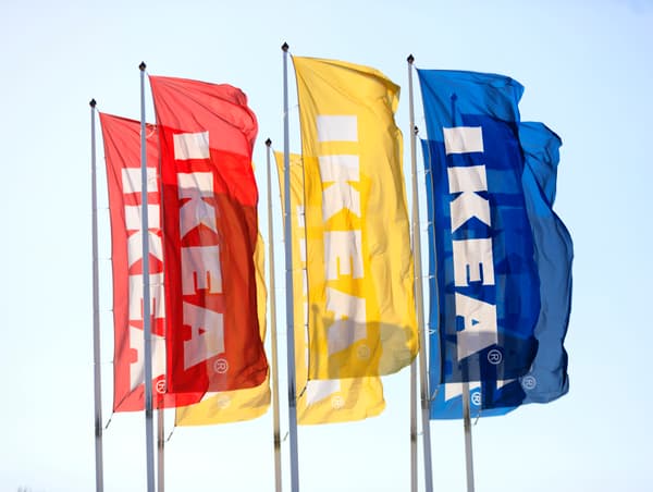 Red, Yellow and blue IKEA flags