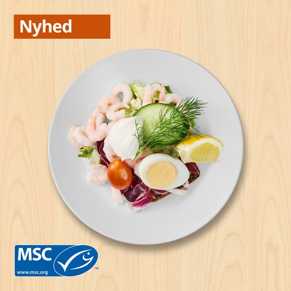 Rejemad
Solsikkerugbrød med æg, rejer, mayonnaise, agurk, citron og dild

49.-

Rejer fra et bæredygtigt, MSC-certificeret fiskeri. www.msc.org MSC-C-54628