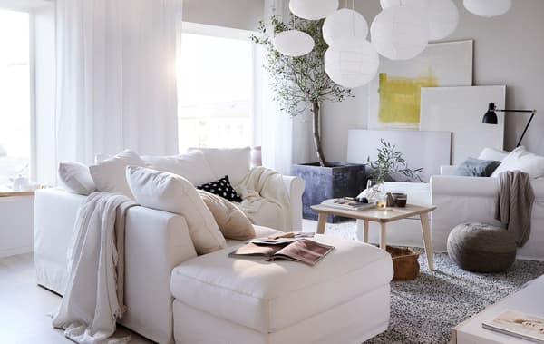Relax in a comfy sofa that you can adapt so it suits your needs, such as IKEA HÄRLANDA white 3-seat corner sofa!